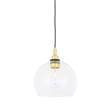 Mullan Lighting Leith 25cm Clear Glass Pendant IP65 in Polished Brass