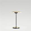 Marset Ginger 20M Portable LED Table Lamp with Lacquered Black Matt Metal Stem in  Brushed Brass & White