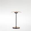 Marset Ginger 20M Portable LED Table Lamp with Lacquered Black Matt Metal Stem in Oak