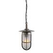 Mullan Lighting Ramor Frosted Glass Nautical Pendant IP65 in Antique Silver