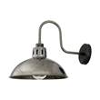 Mullan Lighting Talise Clear Glass Swan Neck Wall Light IP65 in Antique Silver