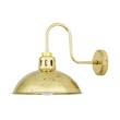 Mullan Lighting Talise Opal Glass Swan Neck Wall Light IP65 in Polished Brass