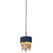 Masiero Ola S2 15 LED Pendant with Colored Glass in Blue Navy
