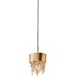 Masiero Ola S2 15 LED Pendant with Colored Glass in Copper Leaf