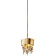 Masiero Ola S2 15 LED Pendant with Colored Glass in Gold Leaf