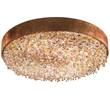 Masiero Ola PL6 90 E27 Large Round Ceiling Light with Colored Glass in Copper Leaf