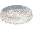 Masiero Ola PL6 90 E27 Large Round Ceiling Light with Colored Glass in Silver Leaf