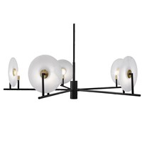 Erto 5-Light Chandelier Matt Black Brass Details