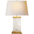 Visual Comfort Crescent Table Lamp with Natural Paper Shade in Quartz