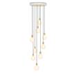 Tala Nine Pendant with Sphere IV Bulbs in Brass & White