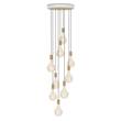 Tala Nine Pendant with Voronoi II Bulbs in Oak Knuckle/White & Oak Canopy