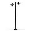 Roger Pradier Kent Large Double Arm Lamp Post with Prism Glass Difuser in Dark Grey