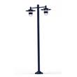 Roger Pradier Kent Large Double Arm Lamp Post with Prism Glass Difuser in Steel Blue
