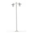 Roger Pradier Kent Large Double Arm Lamp Post with Prism Glass Difuser in Pure White