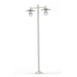 Roger Pradier Kent Large Double Arm Lamp Post with Prism Glass Difuser in Silk Grey