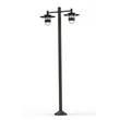 Roger Pradier Kent Large Double Arm Lamp Post with Prism Glass Difuser in Black Grey