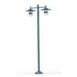 Roger Pradier Kent Large Double Arm Lamp Post with Prism Glass Difuser in Blue