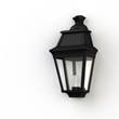 Roger Pradier Avenue 3 Clear Glass Wall Light with Four-Sided Lantern in Jet Black