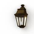 Roger Pradier Avenue 3 Clear Glass Wall Light with Four-Sided Lantern in Gold Patina