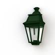 Roger Pradier Avenue 3 Clear Glass Wall Light with Four-Sided Lantern in British Green