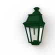 Roger Pradier Avenue 3 Clear Glass Wall Light with Four-Sided Lantern in Fir Green