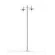 Roger Pradier Montana Model 4 Double Arm Clear Glass & Copper Shade Lamp Post with Cast Aluminium Pole in White