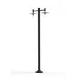 Roger Pradier Montana Model 4 Double Arm Clear Glass & Copper Shade Lamp Post with Cast Aluminium Pole in Black Grey