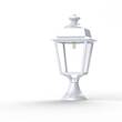 Roger Pradier Place des Vosges 1 Evolution Small Clear Glass Pedestal with Four-Sided Lantern in White