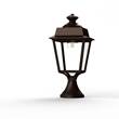 Roger Pradier Place des Vosges 1 Evolution Small Clear Glass Pedestal with Four-Sided Lantern in Old Rustic