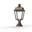 Roger Pradier Place des Vosges 1 Evolution Small Clear Glass Pedestal with Four-Sided Lantern in Sandstone