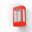Roger Pradier Tetra Model 1 Clear Glass E27 Wall Bracket with Extruded Aluminium Profile in Traffic Red
