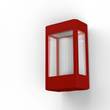 Roger Pradier Tetra Model 1 Clear Glass E27 Wall Bracket with Extruded Aluminium Profile in Tomato Red