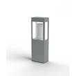 Roger Pradier Tetra Small Clear Glass E27 Bollard with Extruded Aluminium Profile in Metal Grey