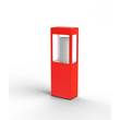 Roger Pradier Tetra Small Clear Glass E27 Bollard with Extruded Aluminium Profile in Traffic Red