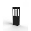 Roger Pradier Tetra Model 2 Small Clear Glass G24q-3 Bollard with Extruded Aluminium Profile in Jet Black