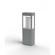 Roger Pradier Tetra Model 2 Small Clear Glass G24q-3 Bollard with Extruded Aluminium Profile in Metal Grey