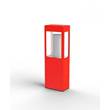 Roger Pradier Tetra Model 2 Small Clear Glass G24q-3 Bollard with Extruded Aluminium Profile in Traffic Red