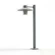 Roger Pradier Aubanne Large Frosted Glass Bollard with Opal Polycarbonate Reflector in Metal Grey