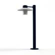 Roger Pradier Aubanne Large Frosted Glass Bollard with Opal Polycarbonate Reflector in Steel Blue