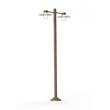 Roger Pradier Aubanne Large Double Arm Frosted Glass Lamp Post with Opal Polycarbonate Reflector in Sandstone