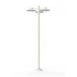Roger Pradier Aubanne Large Three-Arm Frosted Glass Lamp Post with Opal Polycarbonate Reflector in Pure White