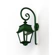 Roger Pradier Avenue 2 Clear Glass Swan Neck Wall Bracket with Four-Sided Lantern in British Green