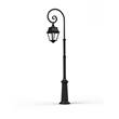 Roger Pradier Avenue 2 Large Adjustable Clear Glass Swan Neck  Lamp Post with Minimalist lines style lantern in Jet Black