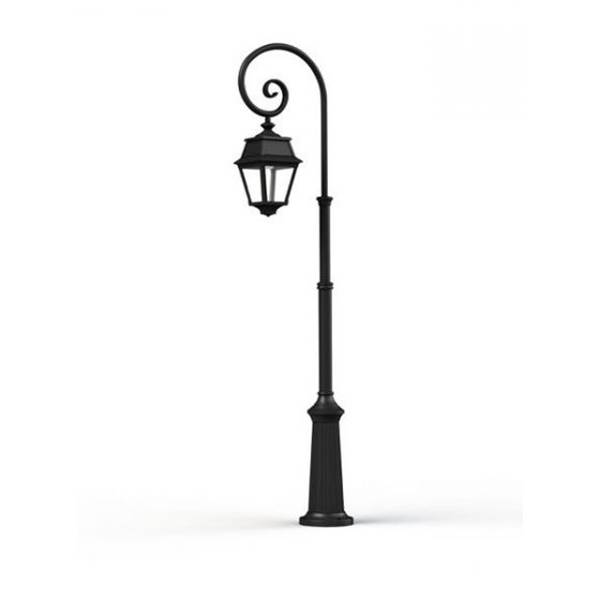 Roger Pradier Avenue 2 Large Adjustable Clear Glass Swan Neck  Lamp Post with Minimalist lines style lantern