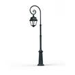 Roger Pradier Avenue 2 Large Adjustable Clear Glass Swan Neck  Lamp Post with Minimalist lines style lantern in Green Patina