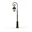 Roger Pradier Avenue 2 Large Adjustable Clear Glass Swan Neck  Lamp Post with Minimalist lines style lantern in Gold Patina