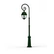 Roger Pradier Avenue 2 Large Adjustable Clear Glass Swan Neck  Lamp Post with Minimalist lines style lantern in British Green