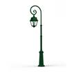 Roger Pradier Avenue 2 Large Adjustable Clear Glass Swan Neck  Lamp Post with Minimalist lines style lantern in Fir Green