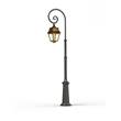 Roger Pradier Avenue 2 Large Adjustable Clear Glass Swan Neck  Lamp Post with Minimalist lines style lantern in Brass