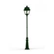 Roger Pradier Avenue 2 Large Clear Glass Lamp Post with Minimalist lines style lantern in British Green